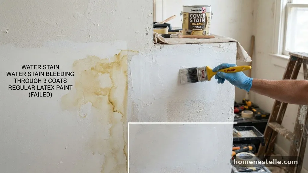 Applying the Correct Primer - Why Water Stains Bleed Back Through Three Coats of Regular Latex Paint