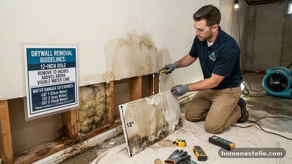 Identifying Water Damage Categories - How Much Drywall Should Be Removed Above a Flood or Baseboard Leak (12