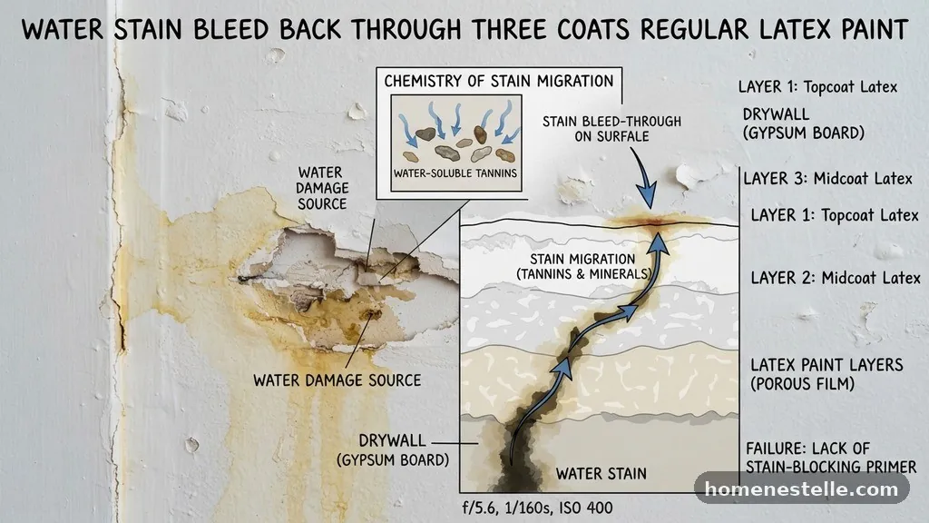The Chemistry of Stain Migration - Why Water Stains Bleed Back Through Three Coats of Regular Latex Paint