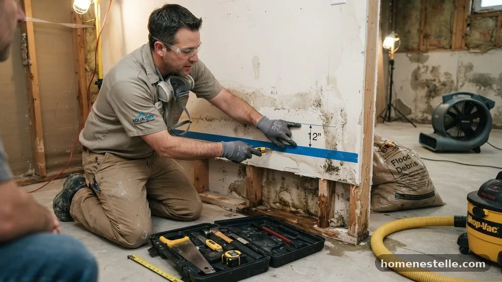 Tools Required for the Job - How Much Drywall Should Be Removed Above a Flood or Baseboard Leak (12