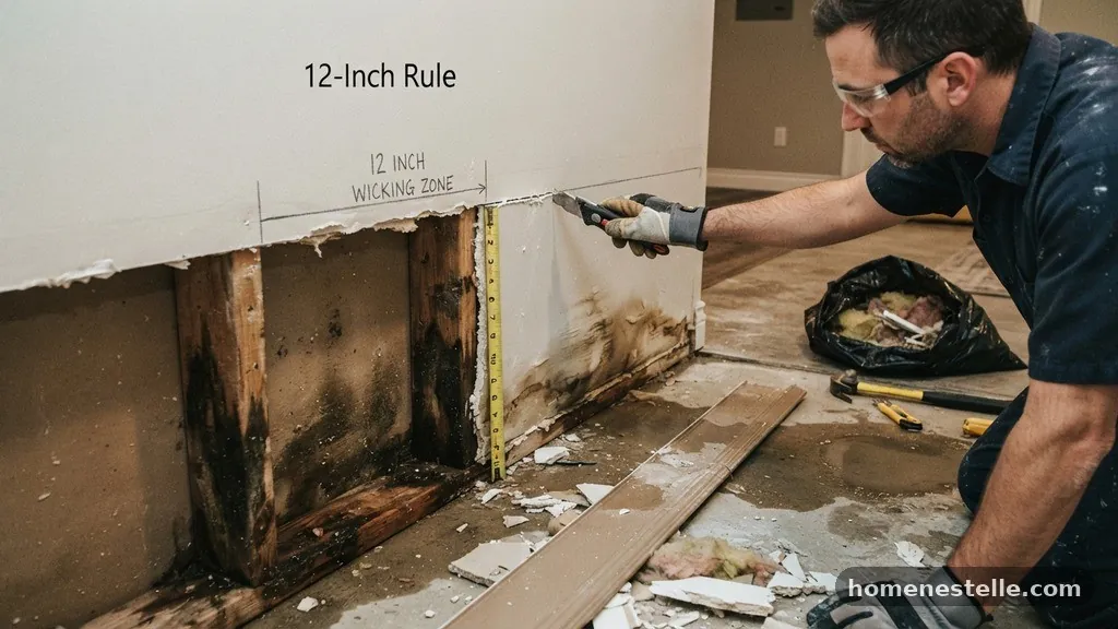 Understanding the Mechanics of Wicking - How Much Drywall Should Be Removed Above a Flood or Baseboard Leak (12